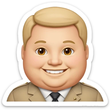 photorealistic fat official with a smile  sticker