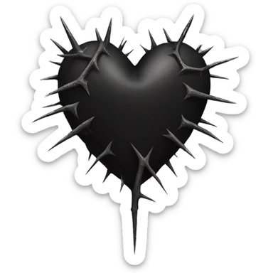 Black heart with thorns sticker