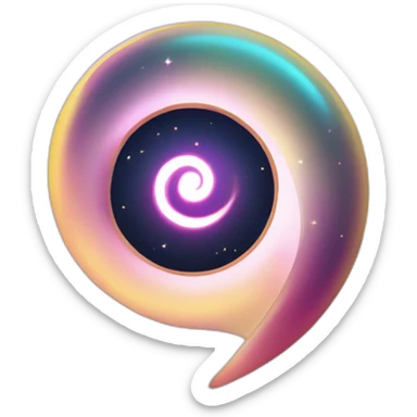 Spirale translucide et irisée, au centre un cœur. sticker