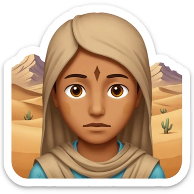 person living in desert just face sticker