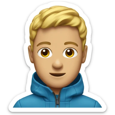 a blue waterproof jacket sticker