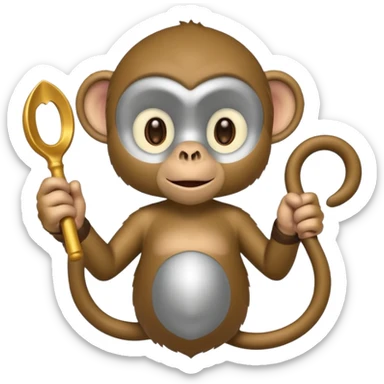 Fat monkey holding a cuerno de chivo  sticker