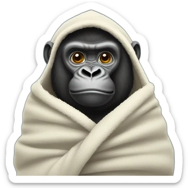 Gorilla holding a blanket sticker
