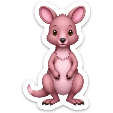 Pink kangaroo sticker