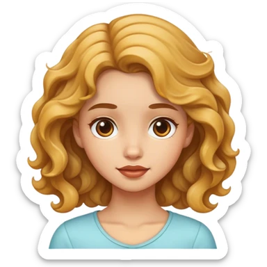 una chica de pelo ondulado  sticker