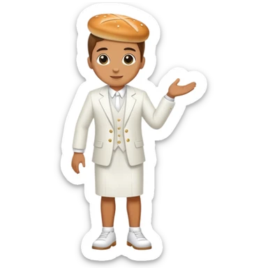 a piece of the bread they serve at church for communion animated as a person going clubbing and looking cool sticker