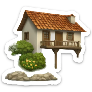 Casa en un lago sticker