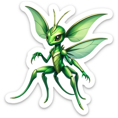 Shiny Exotic Celebi-Scyther-Hybrid-Creature sticker