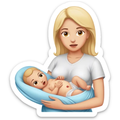 Mom giving birth  sticker
