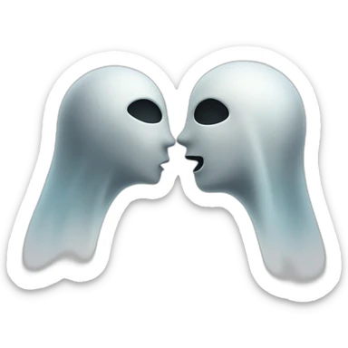 a female and a male ghosts kissing in a Ying and yang sticker