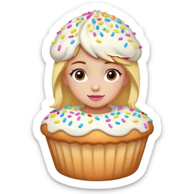 girl as cookie vanilla muffin sticker