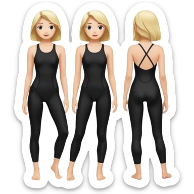 femme legging maillot de bain 1 pièce noir   sticker