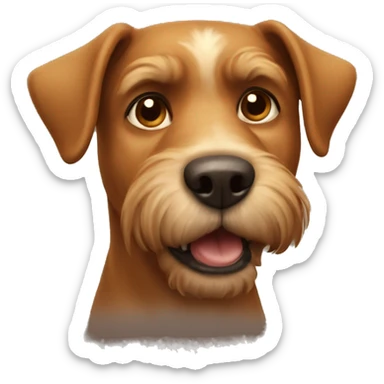 the dog is a brown terrier sticker