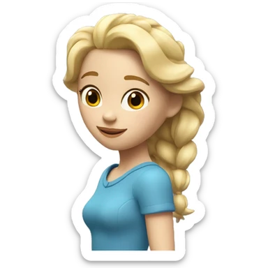 blonde girl 3D Pixar style sticker