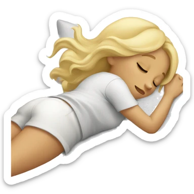 blonde girl napping sticker