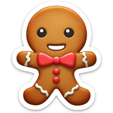 Gingerbread cookie with bow sticker