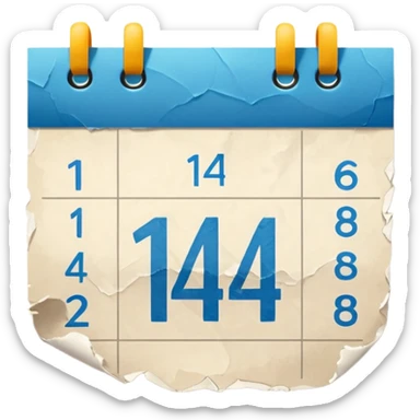 calendario com uma folha de numero 14 sticker
