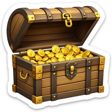 Open treasure chest with bright light inside sticker