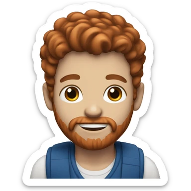White boy with red beard, blue eyes and brown hair  sticker