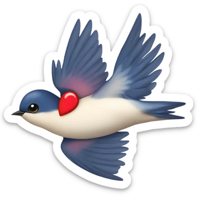 Swallow with heart  sticker