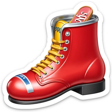 Moschino style spam can shoe sculpture  sticker