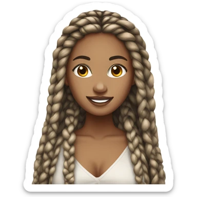 pretty woman with box braids sticker
