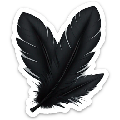 black ashes and black feathers around  sticker
