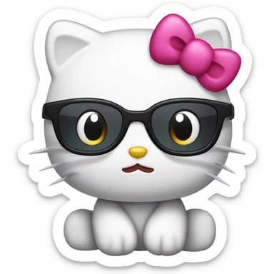 Hello kitty with glasses sticker