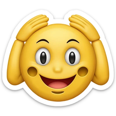 Frustrated smiley face covering their ears sticker
