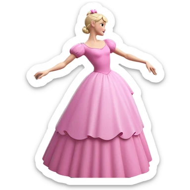 dancing ballerina in pink dress sticker