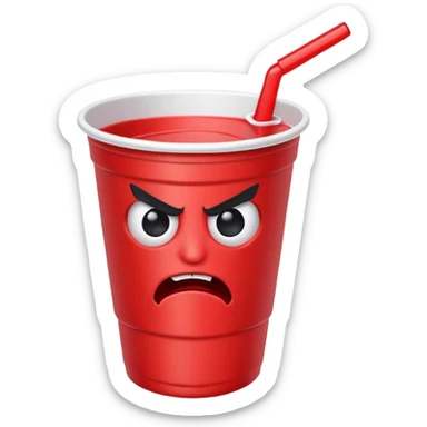 Angry red solo cup sticker