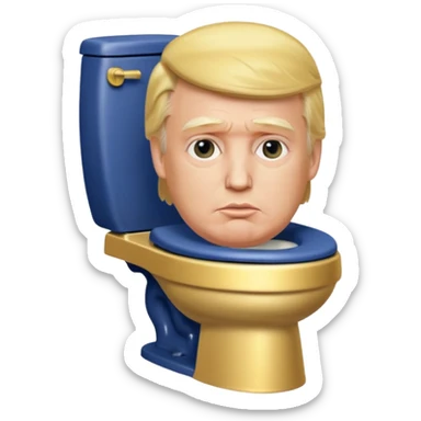 Donald trump on toilet  sticker