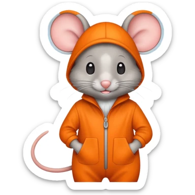 a mouse Prison wear orange jumpsuit sticker