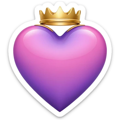 Purple and pink heart with a halo sticker