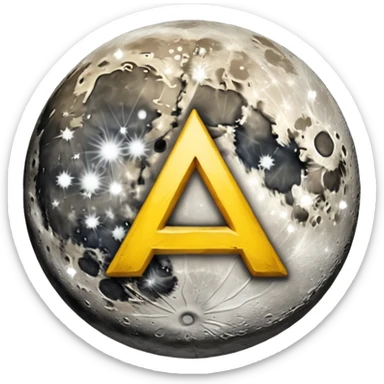 moon with warning rune flashing sticker