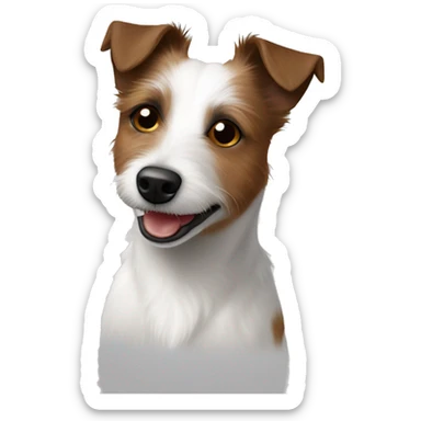 White and brown scruffy Jack Russell  sticker