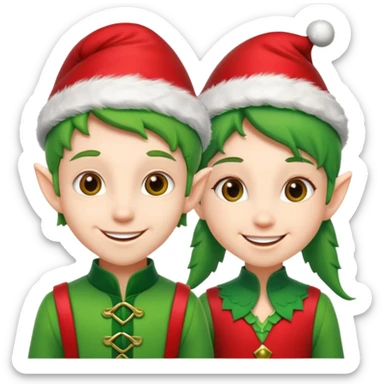 create a realistic Christmas elves sticker