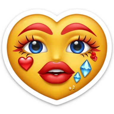 Rhinestone kiss mark sticker