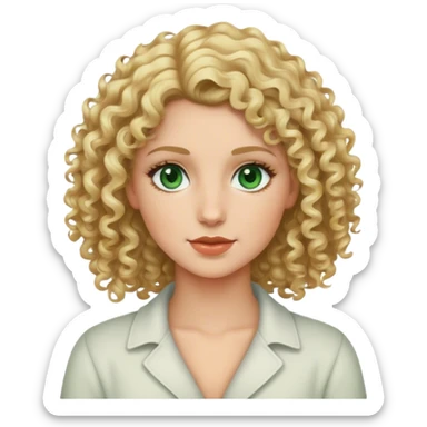 Curly haired blonde, dark green eyes  sticker