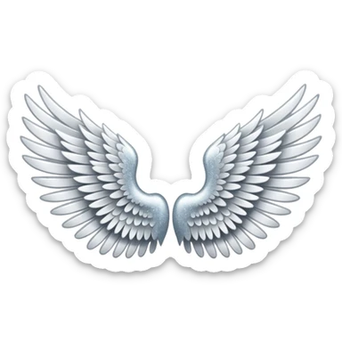 wings glitter white sticker