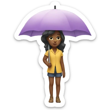  A girl with a big umbrella sticker