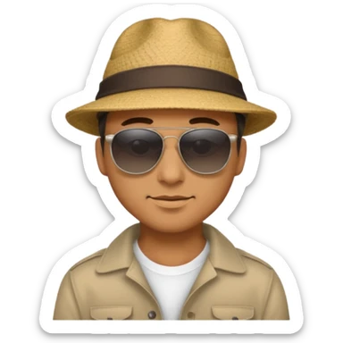man with hat and sunglasses sticker