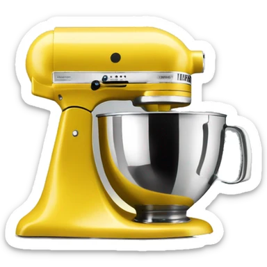 Realistic yellow kitchenaid mixer isolated.  sticker