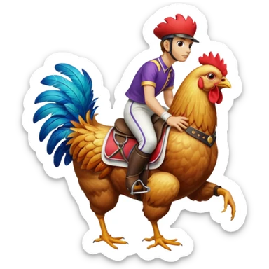 A chicken jockey  sticker