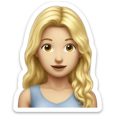 hyperrealistic caucasian blonde girl body sticker