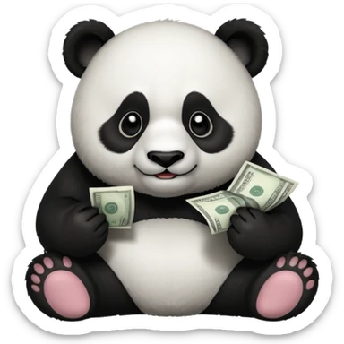 Panda eat money sticker