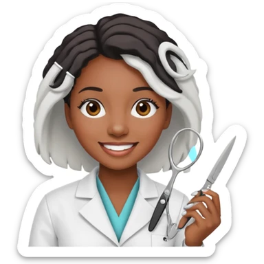 Black women beautician sticker