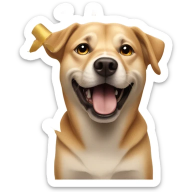 Dog throwing confetti  sticker