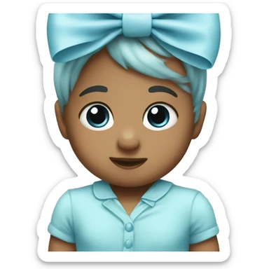 Baby blue bow sticker
