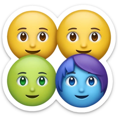 Bandera color azul amarillo morado y verde, seccionada en 4 sticker